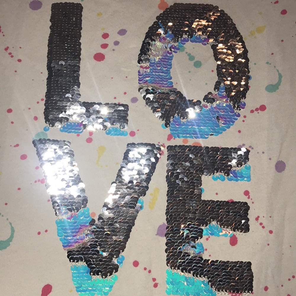Girls' Place Sequined “LOVE” Tee - Picture 3 of 9